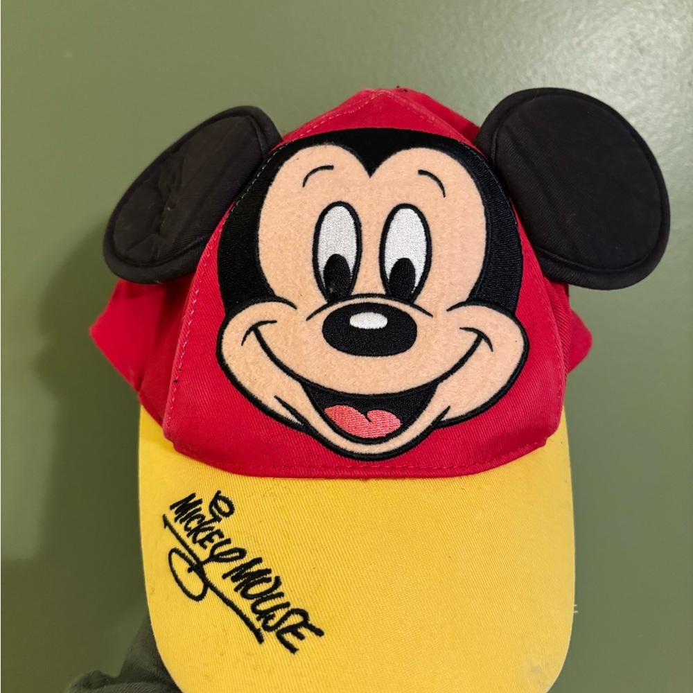 Vintage Disney Red and Black Mickey Mouse Hat